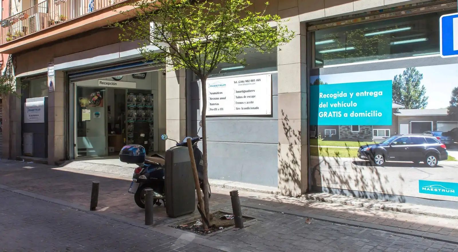 Matrículas de coches en Ríos Rosas 2 Fachada de Taller Maestrum Cuatro Caminos en la calle Guipúzcoa, 7